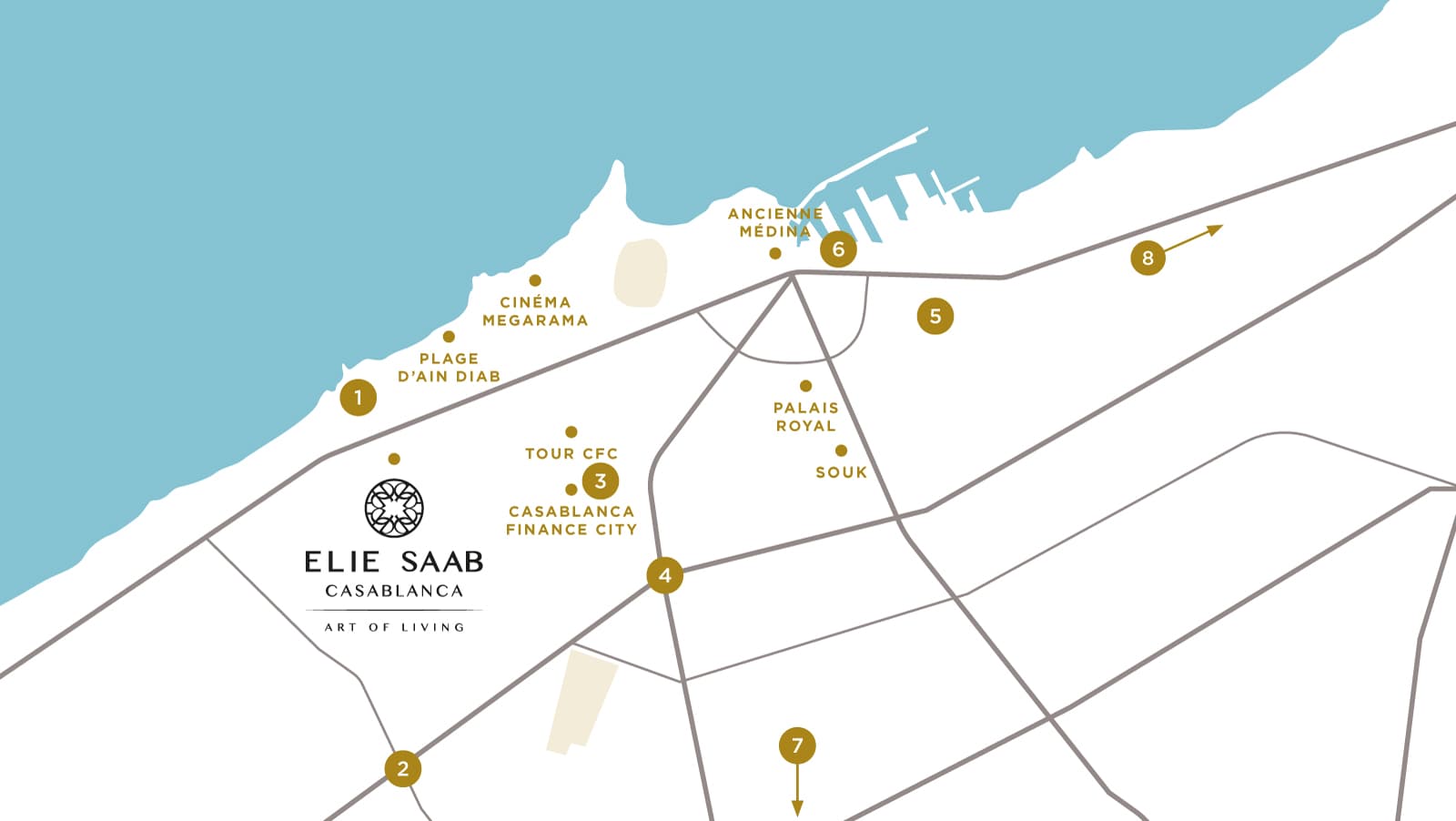 Map showing location of Elie Saab Casablanca Art of Living